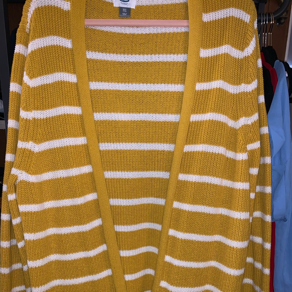 Old navy Yellow and white cardigan